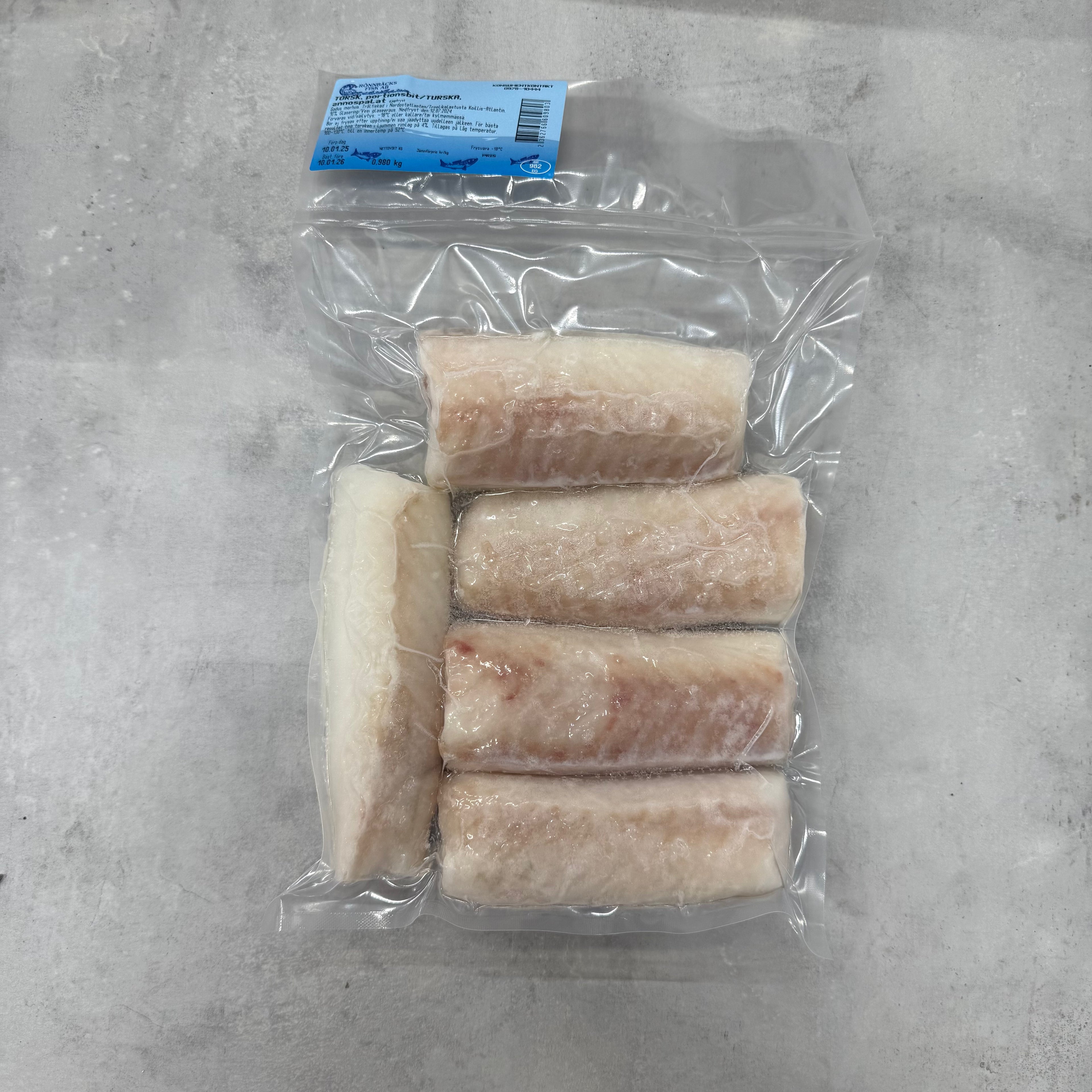 Torskrygg i portionsbit 1 kg