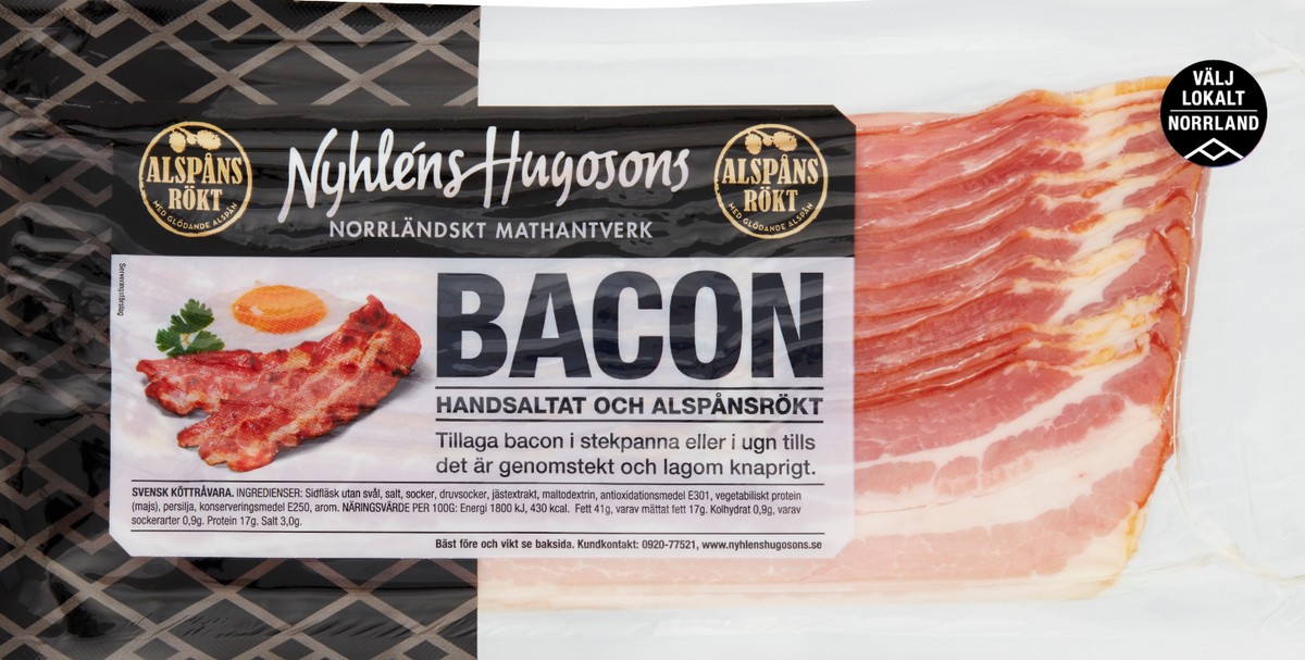 Bacon alspånsrökt 10 x 180g
