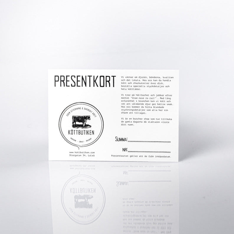 Köttbutiken Presentkort för webbshop